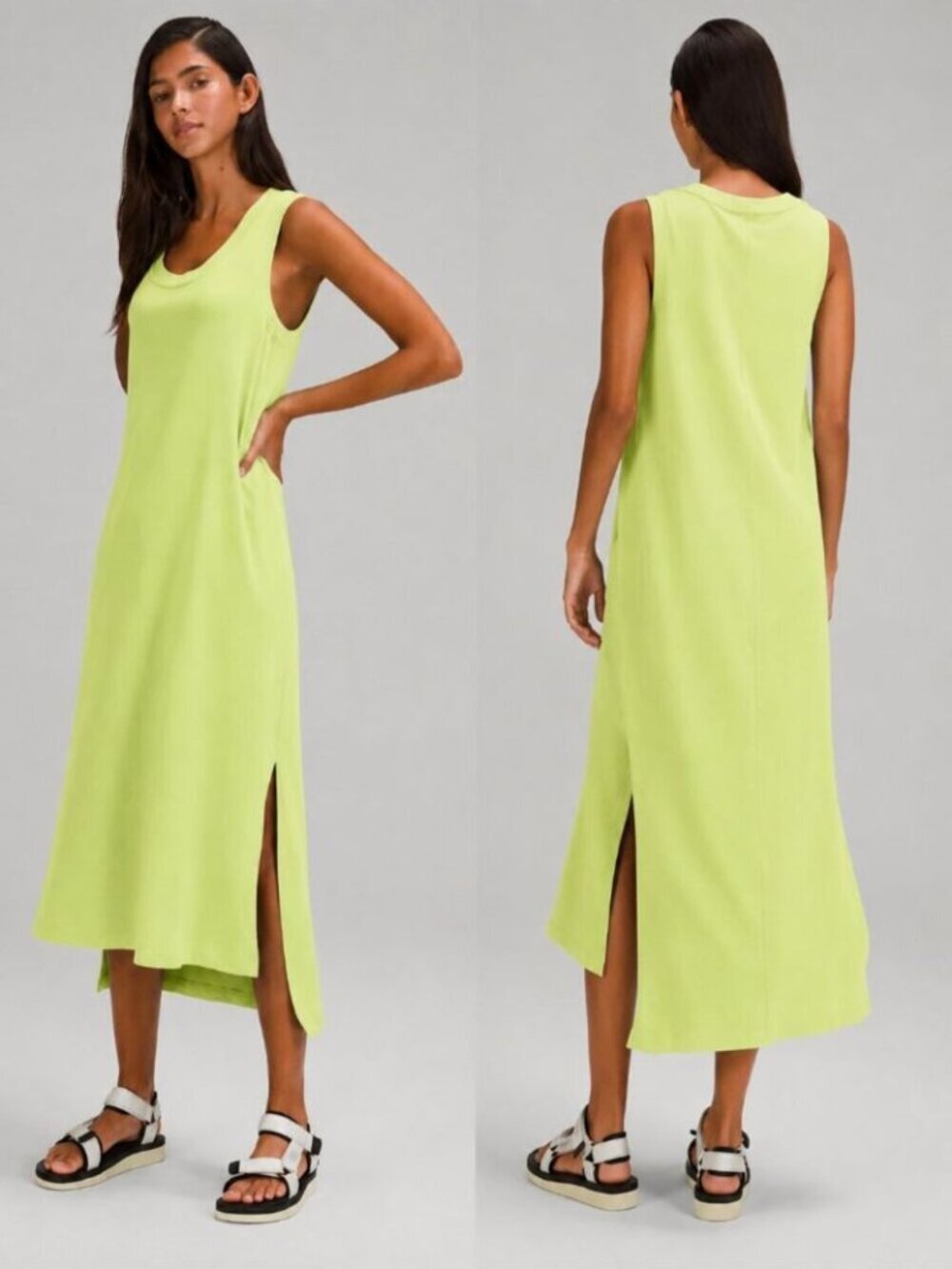 Lululemon All Yours Tank Maxi Dress Pima Cotton Lounge Stretch Crispin Green